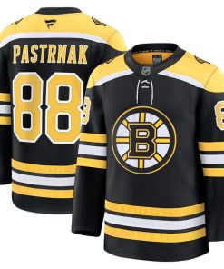 Alternative view of David Pastrnak Boston Bruins  Home Premium Jersey - Black/White