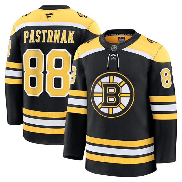 David Pastrnak Boston Bruins Home Premium Jersey - Black/White - Image 2