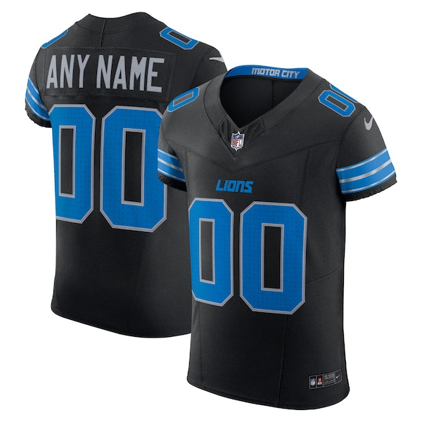 Detroit Lions Nike Alternate Vapor F.U.S.E. Elite Custom Jersey - Black/Blue