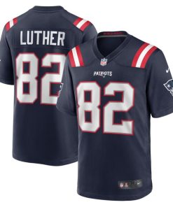 T.J. Luther New England Patriots Nike Team Game Jersey -  Navy