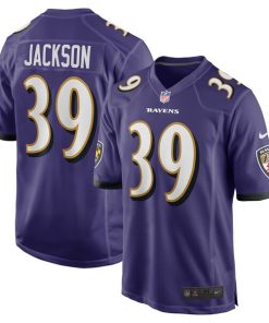 Alternative view of Eddie Jackson Baltimore Ravens Nike Team Game Jersey -  Purple
