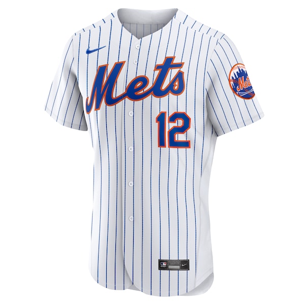 Francisco Lindor New York Mets Nike Home Authentic Player Jersey - White/Gray - Image 3