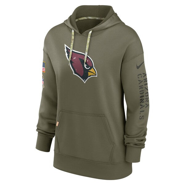 Arizona Cardinals Nike Women's Salute To Service Performance Pullover Hoodie - Olive - Image 2