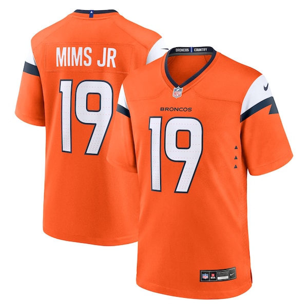 Marvin Mims Jr Denver Broncos Nike Team Game Jersey - Orange/White/Navy - Image 2