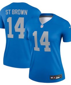 Amon-Ra St. Brown Detroit Lions Nike Women's Alternate Legend Player Performance Top -  Blue