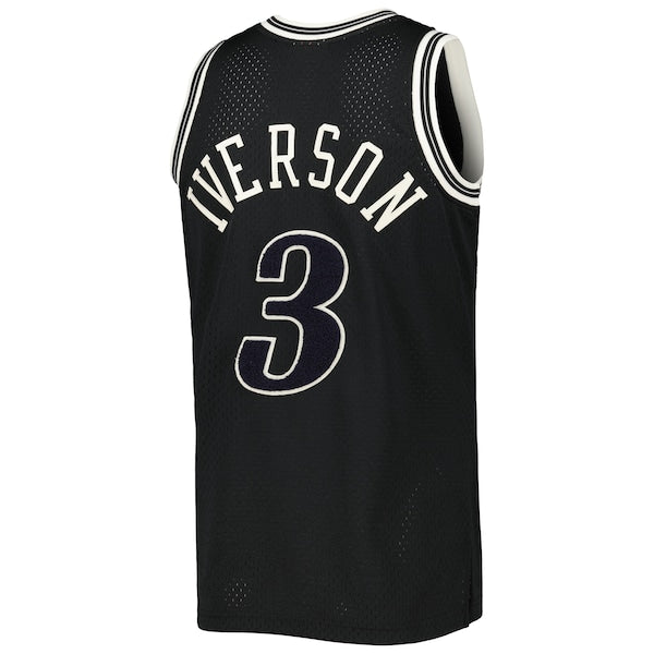 Allen Iverson Philadelphia 76ers Hardwood Classics Off-Court Swingman Jersey - Black - Image 3
