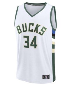 Alternative view of Giannis Antetokounmpo Milwaukee Bucks  Youth Fast Break Replica Player Jersey - Association Edition - White