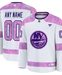New York Islanders  2024 Hockey Fights Cancer Custom Practice Jersey - White