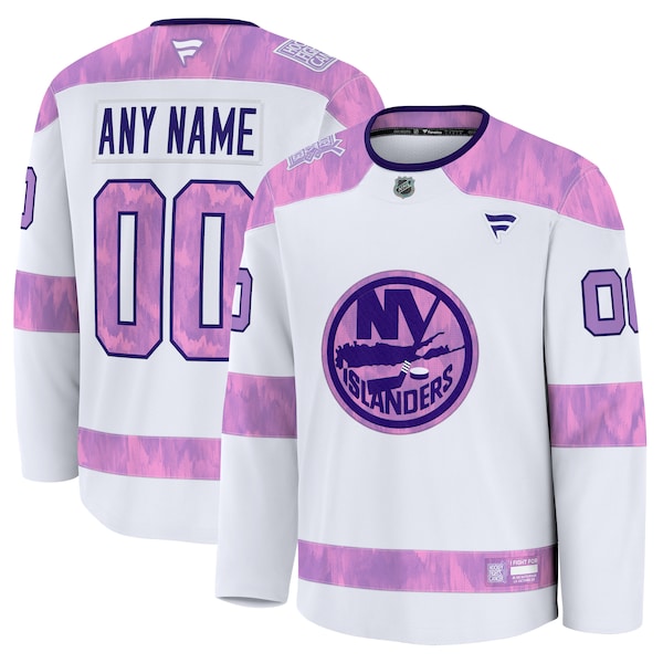 New York Islanders 2024 Hockey Fights Cancer Custom Practice Jersey - White