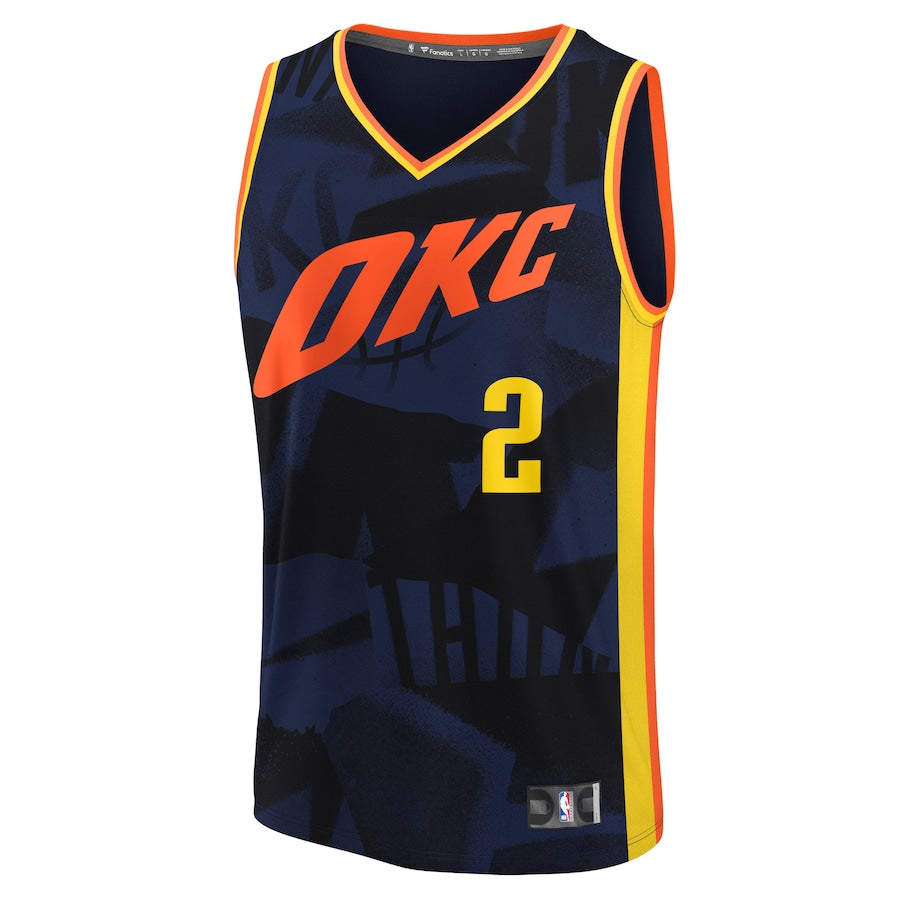 Shai Gilgeous-Alexander Oklahoma City Thunder Unisex Swingman Jersey - City Edition - Navy - Image 2