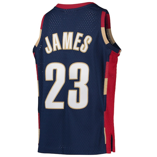 LeBron James Cleveland Cavaliers Youth 2008-09 Hardwood Classics Swingman Jersey - Navy - Image 3