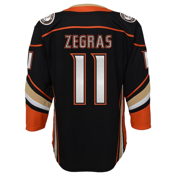 Trevor Zegras Anaheim Ducks Youth Home Premier?Player Jersey - Black - Image 3