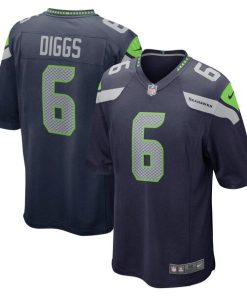 Alternative view of Quandre Diggs Seattle Seahawks Nike Game Jersey - College Navy/Green