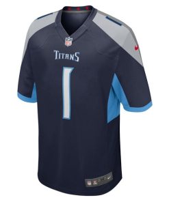 Alternative view of Number 1 Groom Tennessee Titans Nike Game Jersey - Navy