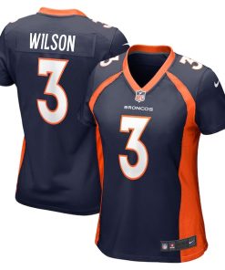 Alternative view of Russell Wilson Denver Broncos Nike Women's Player Jersey - Navy/Orange