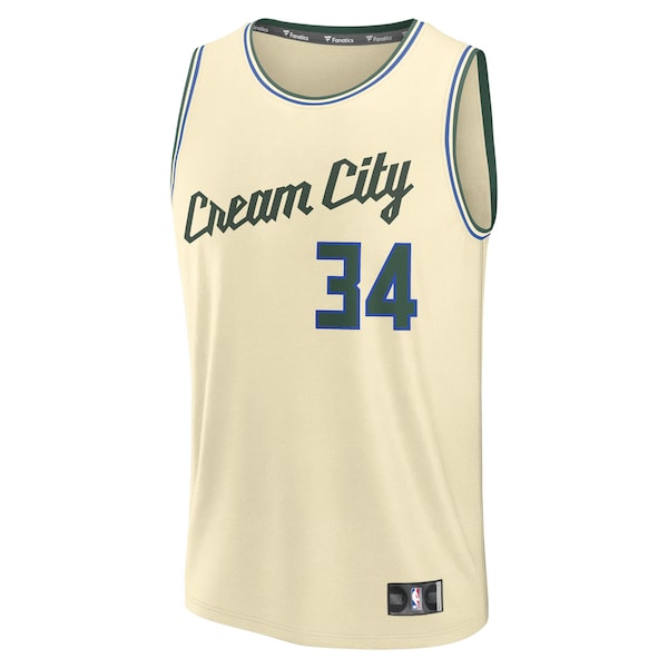 Giannis Antetokounmpo Milwaukee Bucks 2025/26 City Edition Fast Break Jersey - Cream - Image 2