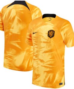 Alternative view of Netherlands National Team Nike Youth 2022/23 Home Breathe Stadium Replica Blank Jersey - Orange