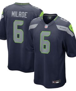 Jalen Milroe Seattle Seahawks Nike 2025 NFL Draft Game Jersey - College Navy