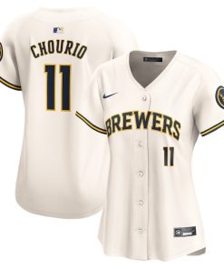 Jackson Chourio Milwaukee Brewers Nike Women's Home Limited Player Jersey - Cream