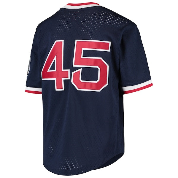 Pedro Martinez Boston Red Sox Youth Cooperstown Collection Mesh Batting Practice Jersey - Navy - Image 3