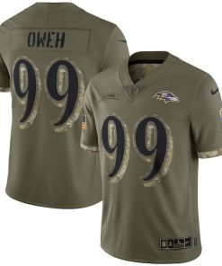 Odafe Oweh Baltimore Ravens Nike 2022 Salute To Service Limited Jersey - Olive