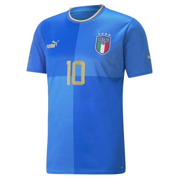 Lorenzo Insigne Italy National Team Puma 2022/23 Home Replica Player Jersey - Blue - Image 2