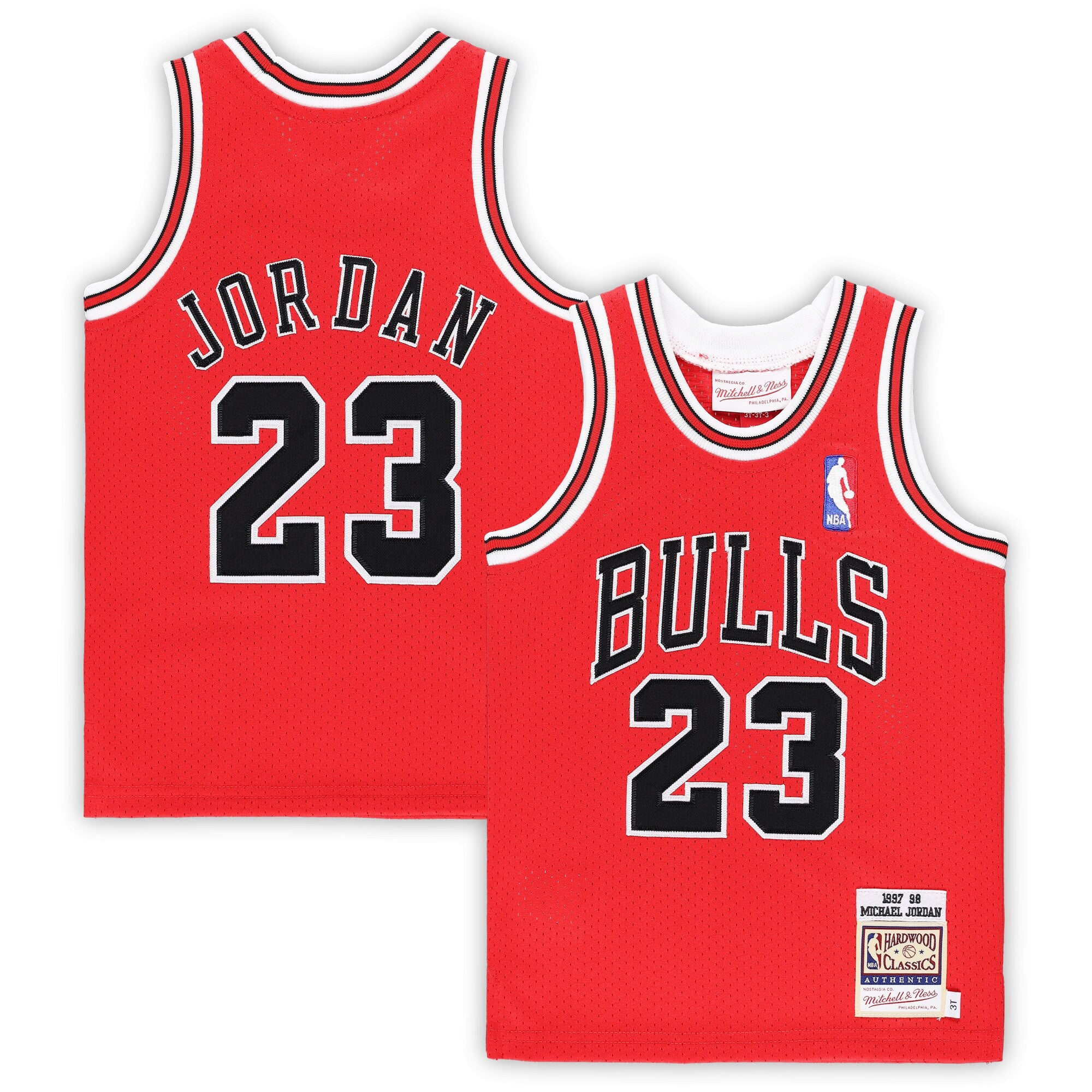 Michael Jordan Chicago Bulls Toddler 1996/97 Hardwood Classics Authentic Jersey - Black/Red/White - Image 5