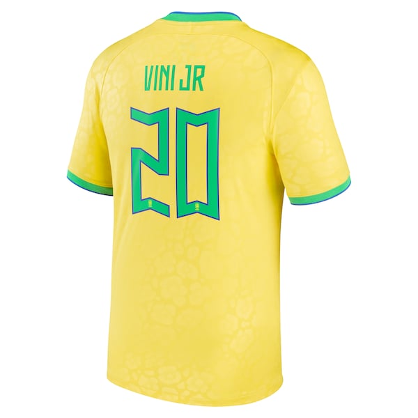 Vinicius Junior Brazil National Team Nike 2022/23 Replica Home Jersey - Yellow - Image 3