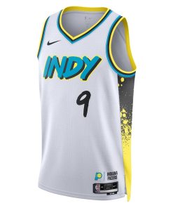 Alternative view of T.J. McConnell Indiana Pacers Nike City Edition Swingman Jersey 2024 - White