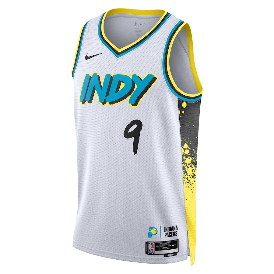 T.J. McConnell Indiana Pacers Nike City Edition Swingman Jersey 2024 - White - Image 2