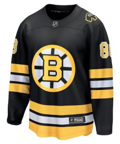 Alternative view of David Pastrnak Boston Bruins  Home Breakaway Player Jersey - Black