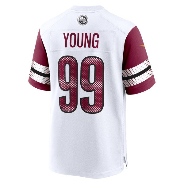 Chase Young Washington Commanders Nike Game Jersey - White/Burgundy - Image 4