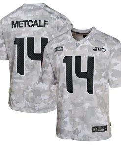 DK Metcalf Seattle Seahawks Nike Youth 2024 Salute to Service Game Jersey - Arctic Camo