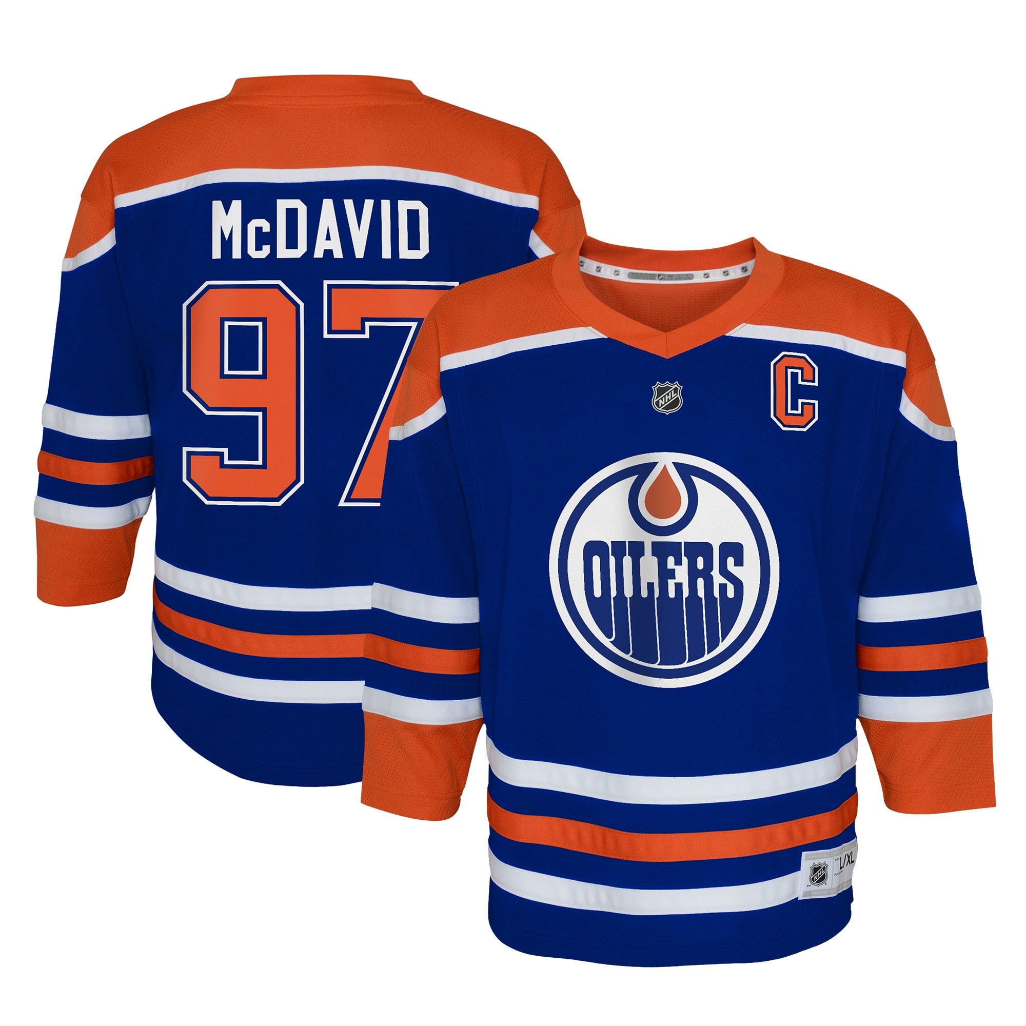 Connor McDavid Edmonton Oilers Youth Alternate Replica Player Jersey - Light Beige/Royal - Image 4