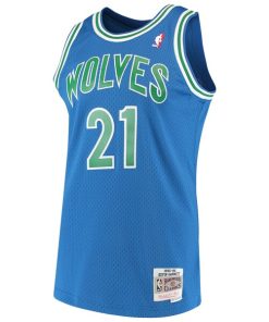 Alternative view of Kevin Garnett Minnesota Timberwolves 1995/96 Hardwood Classics Swingman Jersey - Blue