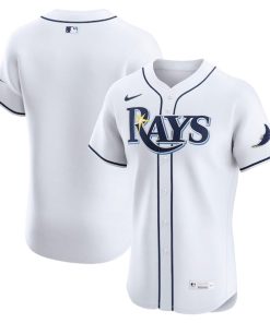 Alternative view of Tampa Bay Rays Nike Home Elite Jersey - White/Light Blue