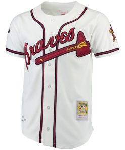 Alternative view of Chipper Jones Atlanta Braves Authentic Jersey - White