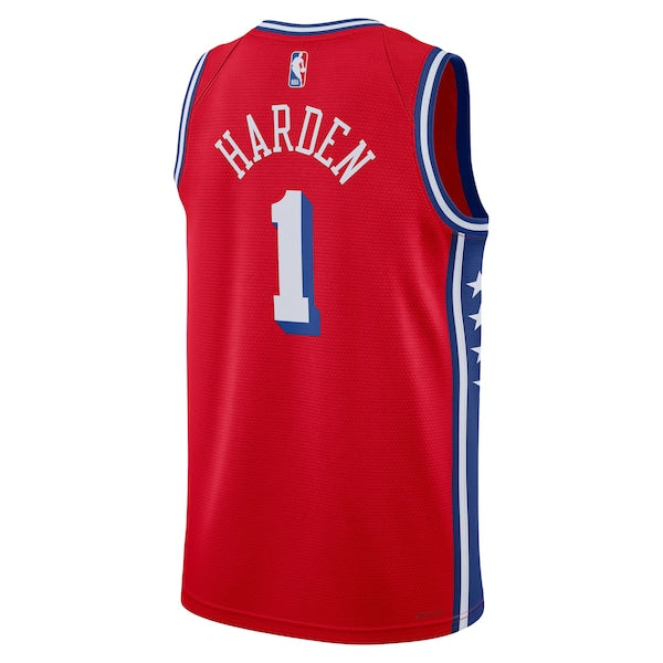 James Harden Philadelphia 76ers Jordan Brand Unisex Swingman Jersey - Statement Edition - Red - Image 3