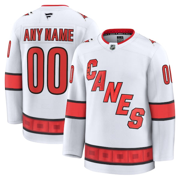 Carolina Hurricanes Away Premium Custom Jersey - White/Red/Black - Image 2