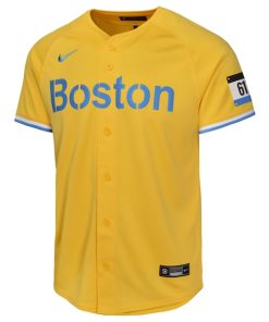 Alternative view of Boston Red Sox Nike Youth City Connect Limited Jersey - Gold