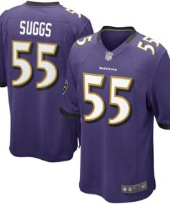Mens Baltimore Ravens Terrell Suggs Nike Purple Game Jersey
