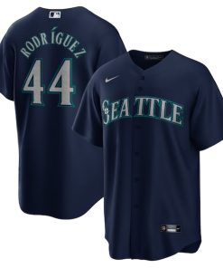 Alternative view of Julio Rodriguez Seattle Mariners Nike Official Replica Player Jersey - Navy/Aqua/White