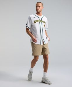 Alternative view of Australia Baseball Nike 2026 World Baseball Classic Home Stadium Jersey - White