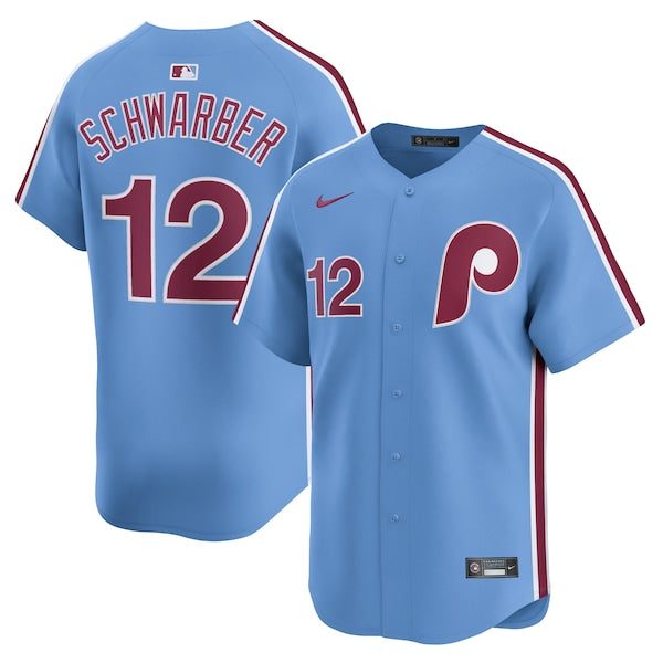 Kyle Schwarber Philadelphia Phillies Nike Alternate Limited Jersey - Light Blue/White - Image 2
