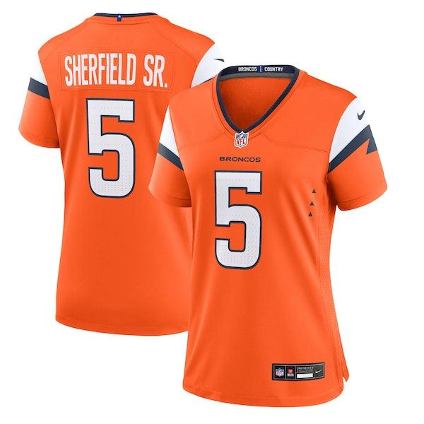 Trent Sherfield Sr. Denver Broncos Nike Women's Team Game Jersey - Orange
