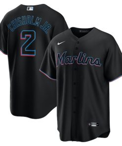 Jazz Chisholm Jr. Miami Marlins Nike Alternate Replica Player Jersey - Black/White