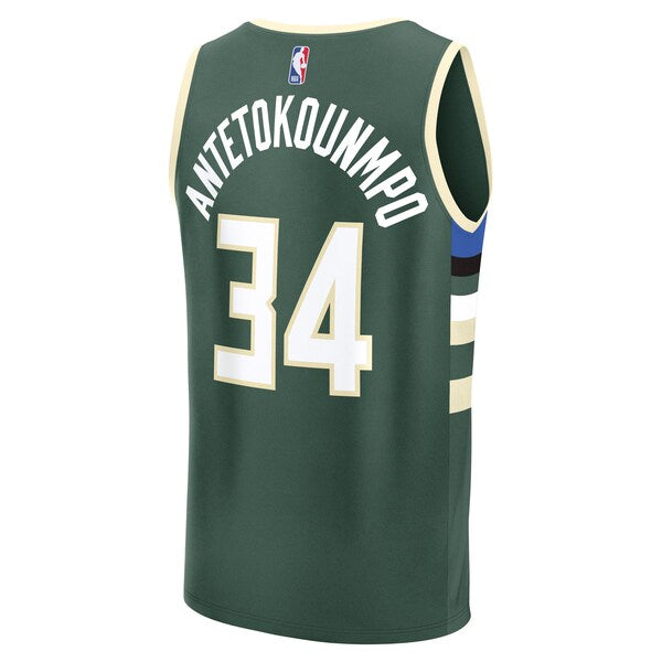 Giannis Antetokounmpo Milwaukee Bucks Fast Break Replica Player Jersey - Icon Edition - Hunter Green - Image 3