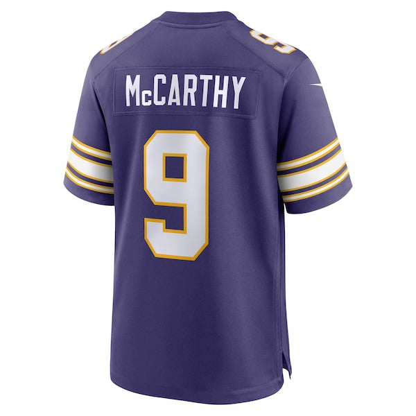 J.J. McCarthy Minnesota Vikings Nike 2nd Alternate 2024 NFL Draft First Round Pick Player Game Jersey - Purple - Image 3