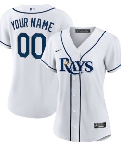 Tampa Bay Rays Nike Women's Home Replica Custom Jersey - White