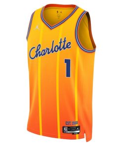 Alternative view of LaMelo Ball Charlotte Hornets Jordan Brand Unisex 2025/26 Swingman Jersey - Orange - City Edition
